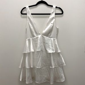 White Satin Mini Dress Lulu’s Size Small